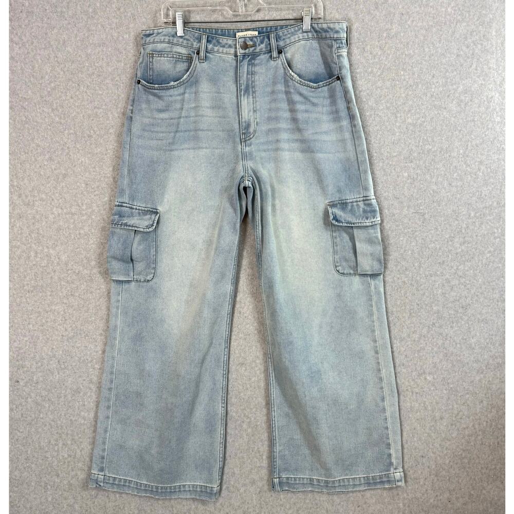 Oliver Logan Madison Wide Leg Cargo Jeans Size 33 Sustainable Slouchy - Picture 5 of 16